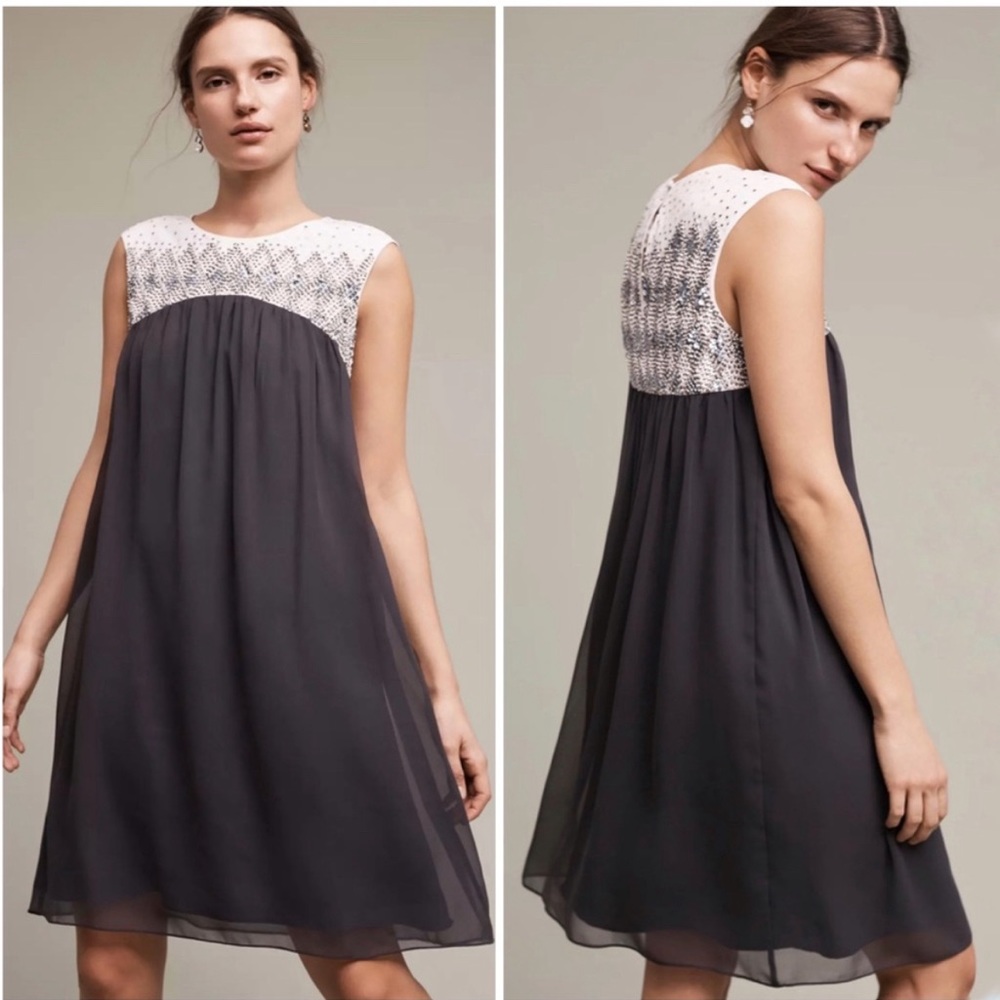 NWT Anthropologie KAS New York Etta Beaded Swing Dress. Size M.